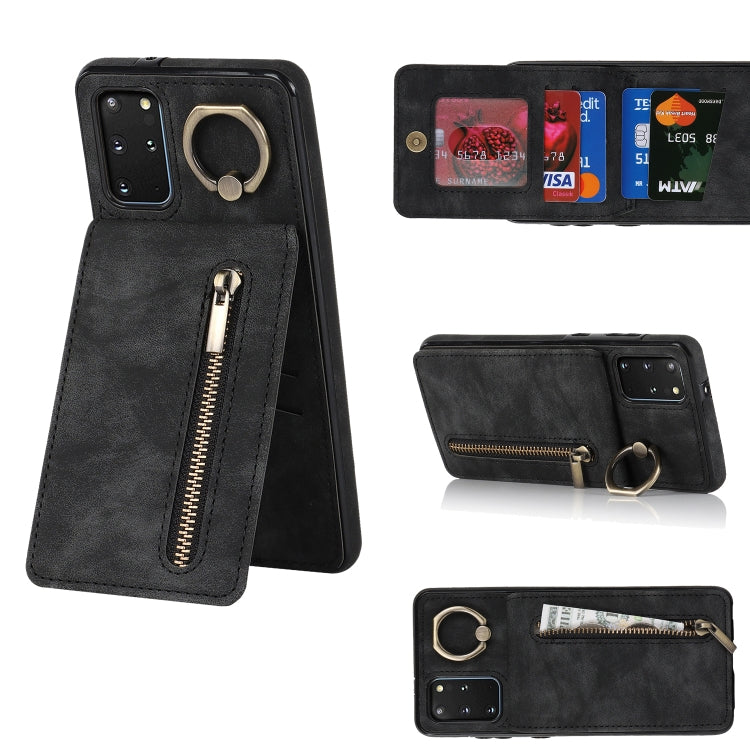 Retro Ring and Zipper RFID Card Slot Phone Case, For Samsung Galaxy S20, For Samsung Galaxy S20+, For Samsung Galaxy S20 Ultra, For Samsung Galaxy S20 FE, For Samsung Galaxy Note20, For Samsung Galaxy Note20 Ultra, For Samsung Galaxy Note10            ...