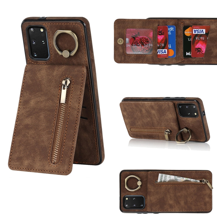 Retro Ring and Zipper RFID Card Slot Phone Case, For Samsung Galaxy S20, For Samsung Galaxy S20+, For Samsung Galaxy S20 Ultra, For Samsung Galaxy S20 FE, For Samsung Galaxy Note20, For Samsung Galaxy Note20 Ultra, For Samsung Galaxy Note10            ...