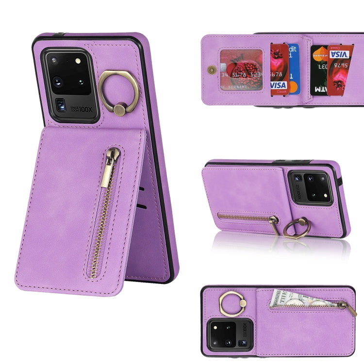 Retro Ring and Zipper RFID Card Slot Phone Case, For Samsung Galaxy S20, For Samsung Galaxy S20+, For Samsung Galaxy S20 Ultra, For Samsung Galaxy S20 FE, For Samsung Galaxy Note20, For Samsung Galaxy Note20 Ultra, For Samsung Galaxy Note10            ...
