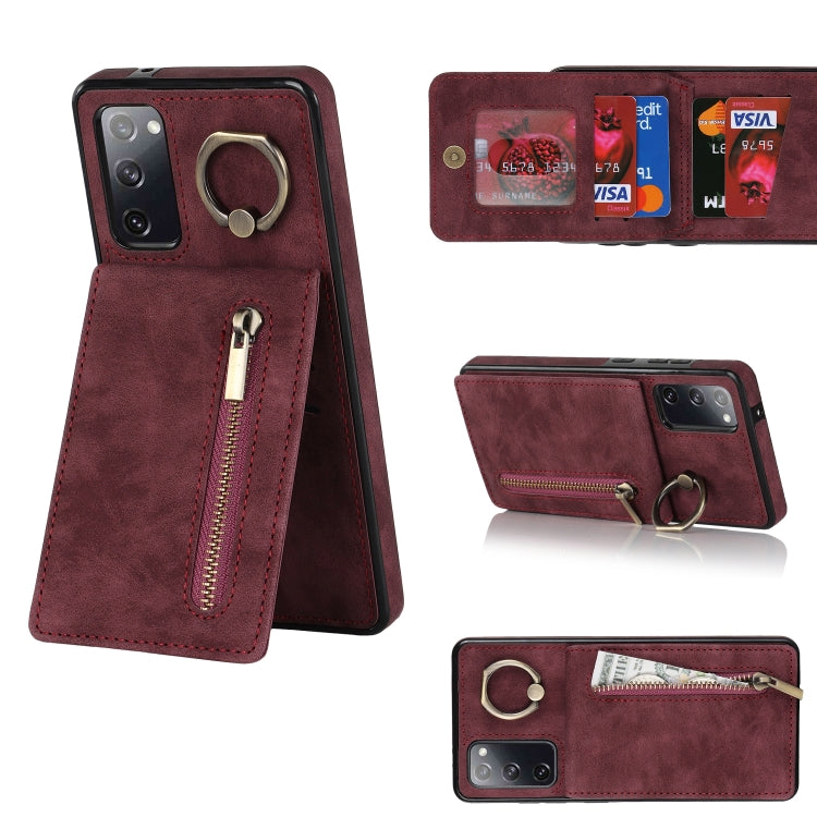 Retro Ring and Zipper RFID Card Slot Phone Case, For Samsung Galaxy S20, For Samsung Galaxy S20+, For Samsung Galaxy S20 Ultra, For Samsung Galaxy S20 FE, For Samsung Galaxy Note20, For Samsung Galaxy Note20 Ultra, For Samsung Galaxy Note10            ...