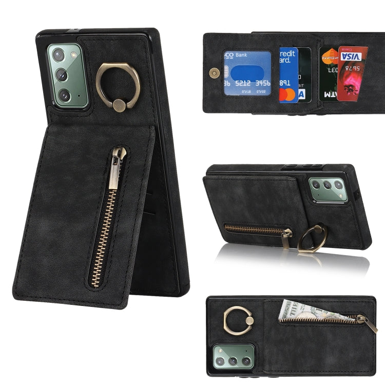 Retro Ring and Zipper RFID Card Slot Phone Case, For Samsung Galaxy S20, For Samsung Galaxy S20+, For Samsung Galaxy S20 Ultra, For Samsung Galaxy S20 FE, For Samsung Galaxy Note20, For Samsung Galaxy Note20 Ultra, For Samsung Galaxy Note10            ...