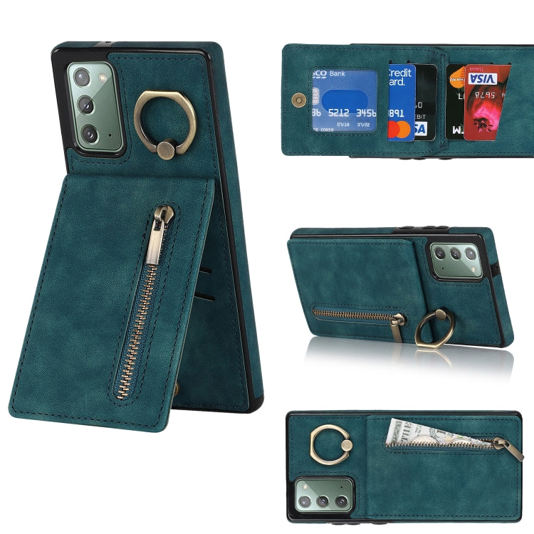 Retro Ring and Zipper RFID Card Slot Phone Case, For Samsung Galaxy S20, For Samsung Galaxy S20+, For Samsung Galaxy S20 Ultra, For Samsung Galaxy S20 FE, For Samsung Galaxy Note20, For Samsung Galaxy Note20 Ultra, For Samsung Galaxy Note10            ...