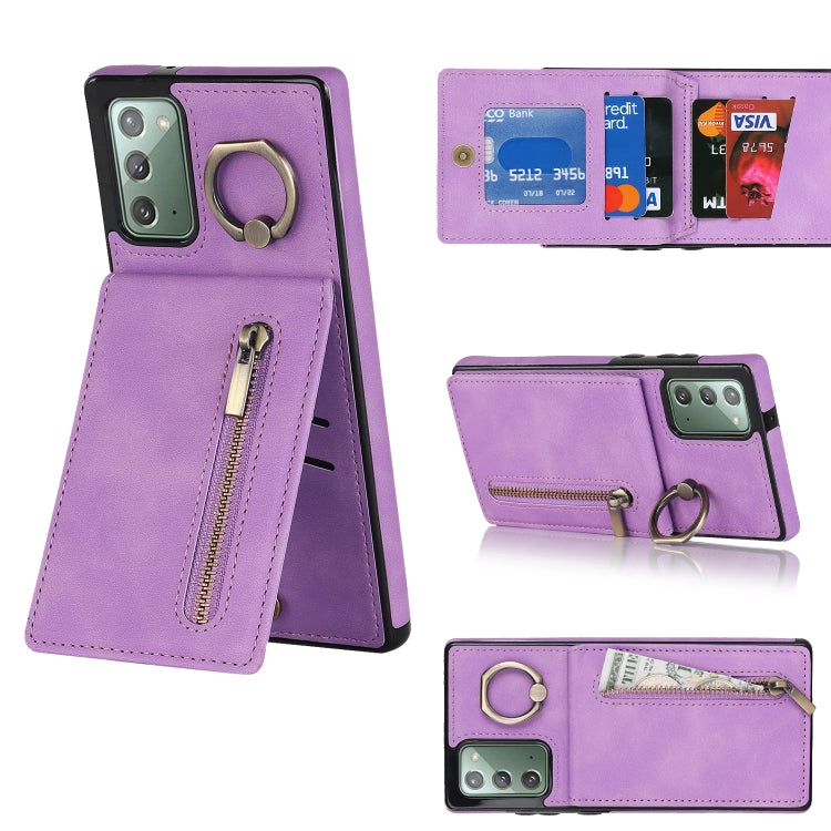 Retro Ring and Zipper RFID Card Slot Phone Case, For Samsung Galaxy S20, For Samsung Galaxy S20+, For Samsung Galaxy S20 Ultra, For Samsung Galaxy S20 FE, For Samsung Galaxy Note20, For Samsung Galaxy Note20 Ultra, For Samsung Galaxy Note10            ...