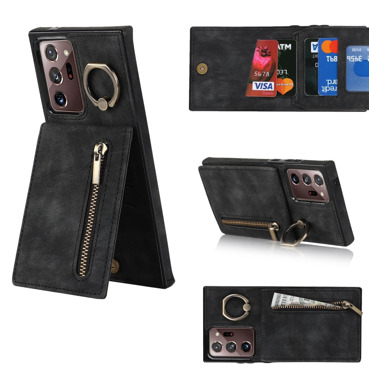 Retro Ring and Zipper RFID Card Slot Phone Case, For Samsung Galaxy S20, For Samsung Galaxy S20+, For Samsung Galaxy S20 Ultra, For Samsung Galaxy S20 FE, For Samsung Galaxy Note20, For Samsung Galaxy Note20 Ultra, For Samsung Galaxy Note10            ...