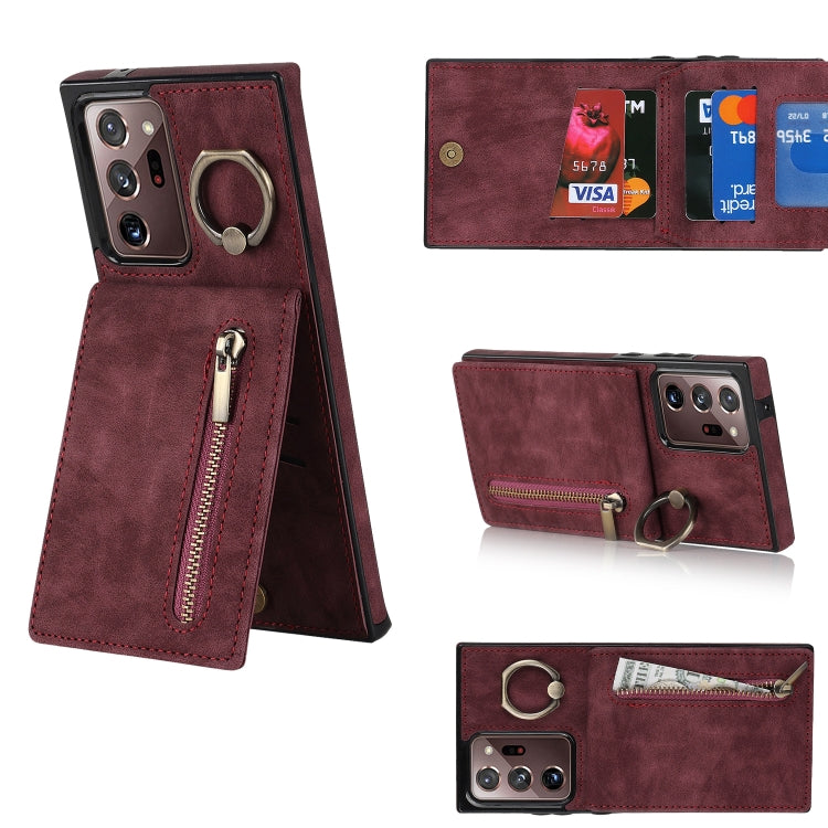 Retro Ring and Zipper RFID Card Slot Phone Case, For Samsung Galaxy S20, For Samsung Galaxy S20+, For Samsung Galaxy S20 Ultra, For Samsung Galaxy S20 FE, For Samsung Galaxy Note20, For Samsung Galaxy Note20 Ultra, For Samsung Galaxy Note10            ...