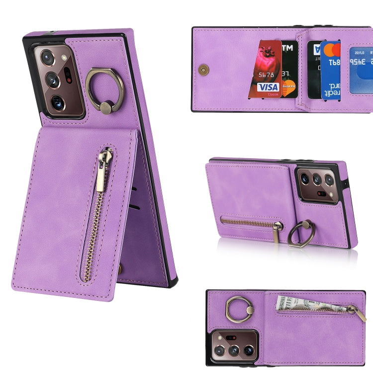 Retro Ring and Zipper RFID Card Slot Phone Case, For Samsung Galaxy S20, For Samsung Galaxy S20+, For Samsung Galaxy S20 Ultra, For Samsung Galaxy S20 FE, For Samsung Galaxy Note20, For Samsung Galaxy Note20 Ultra, For Samsung Galaxy Note10            ...