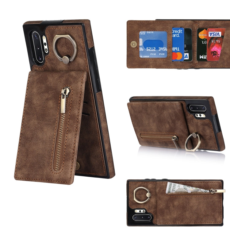 Retro Ring and Zipper RFID Card Slot Phone Case, For Samsung Galaxy S20, For Samsung Galaxy S20+, For Samsung Galaxy S20 Ultra, For Samsung Galaxy S20 FE, For Samsung Galaxy Note20, For Samsung Galaxy Note20 Ultra, For Samsung Galaxy Note10            ...