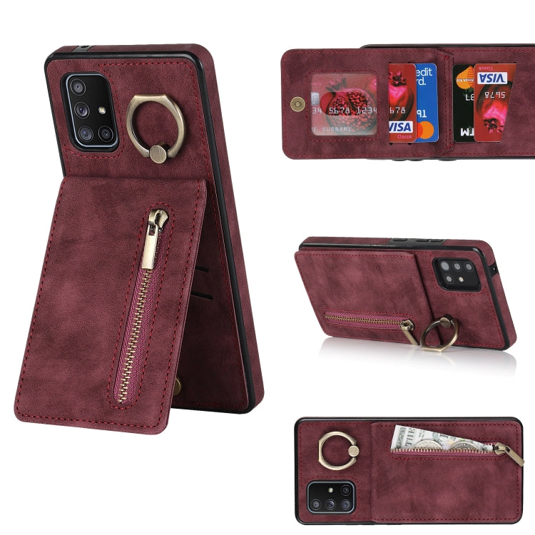 Retro Ring and Zipper RFID Card Slot Phone Case, For Samsung Galaxy A13 4G / 5G, For Samsung Galaxy A51 4G, For Samsung Galaxy A51 5G, For Samsung Galaxy A52 5G, For Samsung Galaxy A71 5G