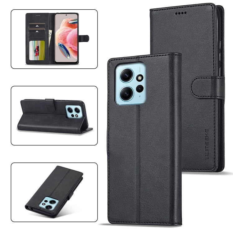 LC.IMEEKE Calf Texture Leather Phone Case, For Xiaomi Redmi 12 4G Global, For Xiaomi Redmi Note 12 4G Global, For Xiaomi Redmi A2