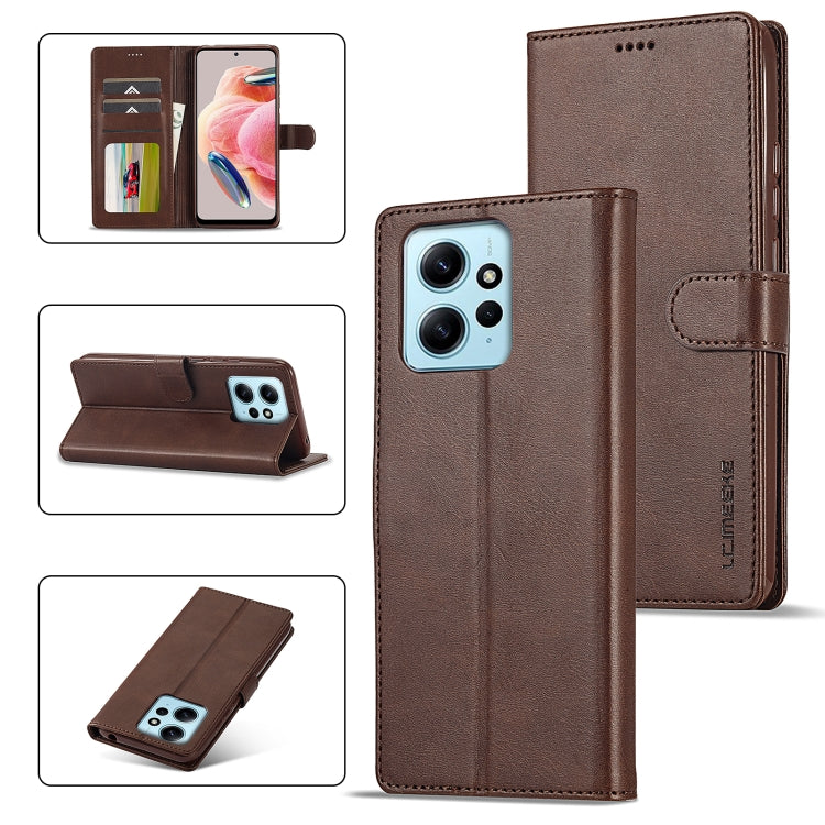 LC.IMEEKE Calf Texture Leather Phone Case, For Xiaomi Redmi 12 4G Global, For Xiaomi Redmi Note 12 4G Global, For Xiaomi Redmi A2