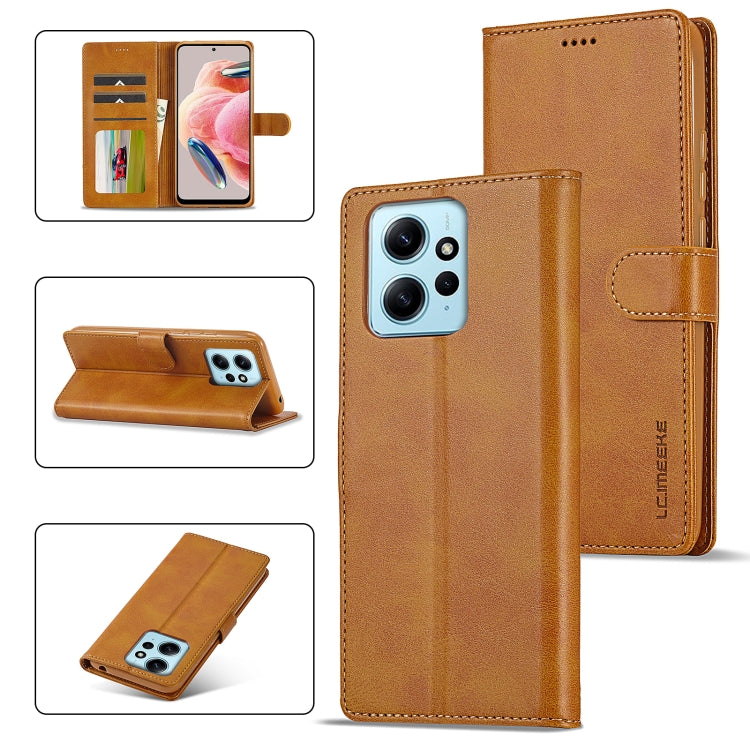 LC.IMEEKE Calf Texture Leather Phone Case, For Xiaomi Redmi 12 4G Global, For Xiaomi Redmi Note 12 4G Global, For Xiaomi Redmi A2