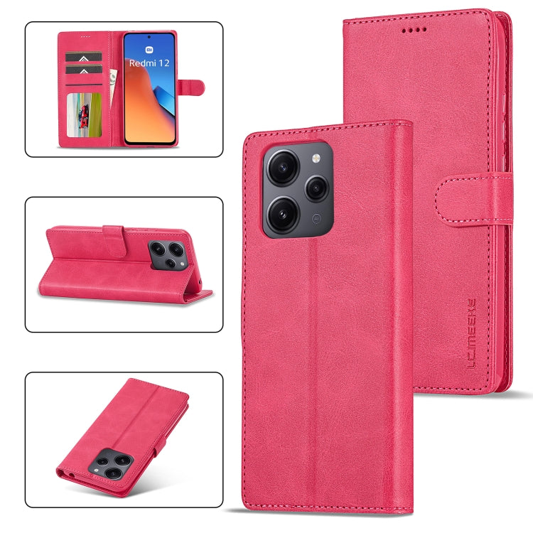 LC.IMEEKE Calf Texture Leather Phone Case, For Xiaomi Redmi 12 4G Global, For Xiaomi Redmi Note 12 4G Global, For Xiaomi Redmi A2