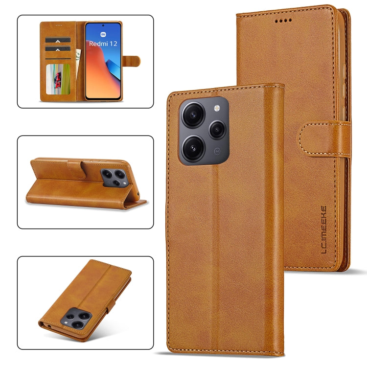 LC.IMEEKE Calf Texture Leather Phone Case, For Xiaomi Redmi 12 4G Global, For Xiaomi Redmi Note 12 4G Global, For Xiaomi Redmi A2