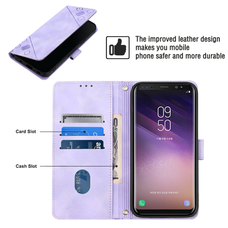 Skin-feel Embossed Leather Phone Case, For Samsung Galaxy S8, For Samsung Galaxy S8+, For Samsung Galaxy S9