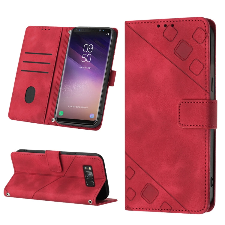 Skin-feel Embossed Leather Phone Case, For Samsung Galaxy S8, For Samsung Galaxy S8+, For Samsung Galaxy S9