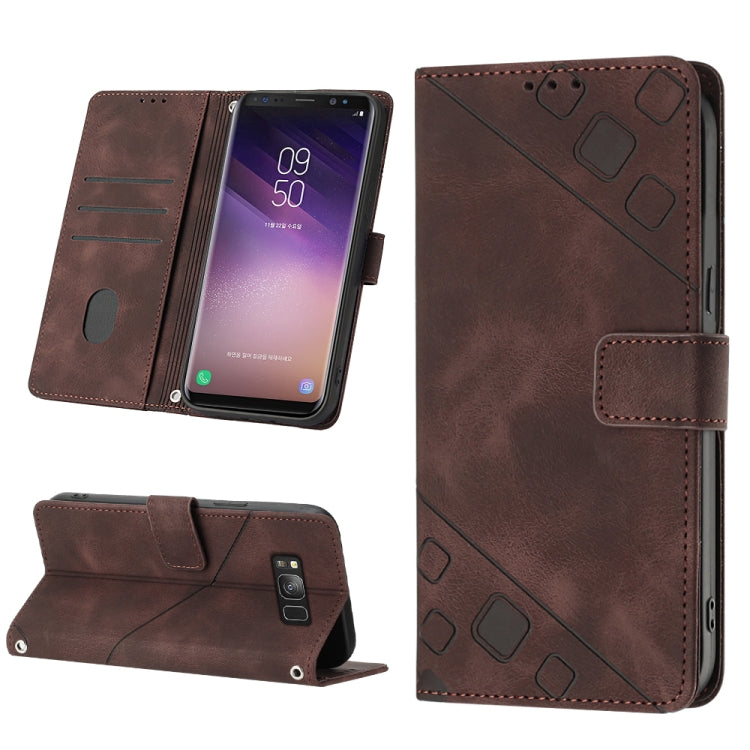 Skin-feel Embossed Leather Phone Case, For Samsung Galaxy S8, For Samsung Galaxy S8+, For Samsung Galaxy S9