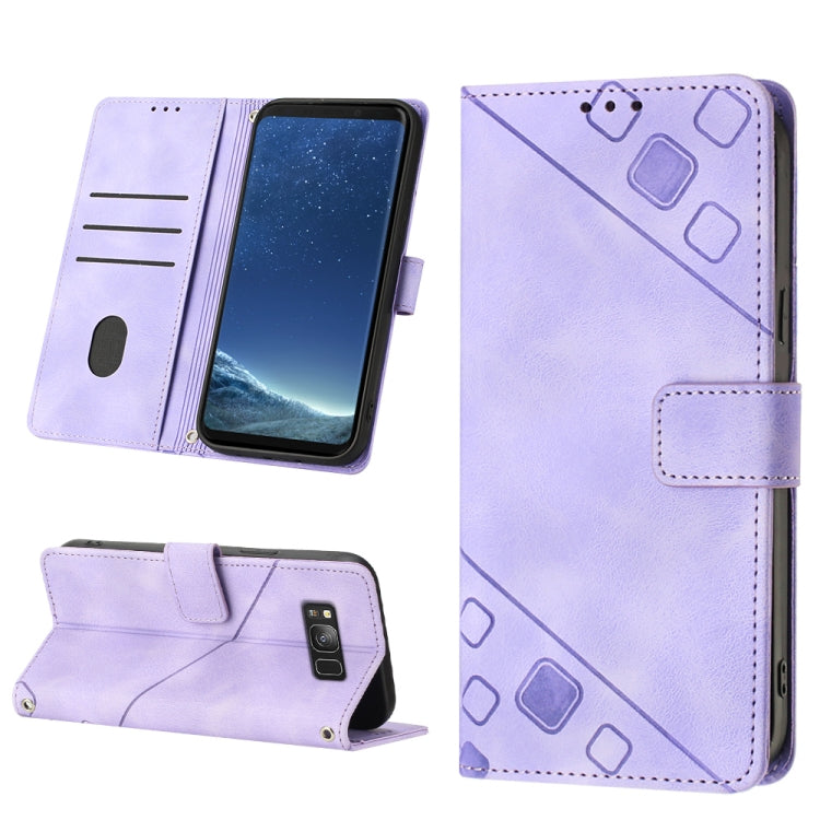 Skin-feel Embossed Leather Phone Case, For Samsung Galaxy S8, For Samsung Galaxy S8+, For Samsung Galaxy S9