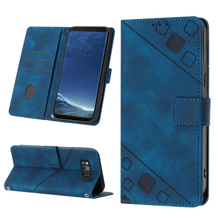 Skin-feel Embossed Leather Phone Case, For Samsung Galaxy S8, For Samsung Galaxy S8+, For Samsung Galaxy S9