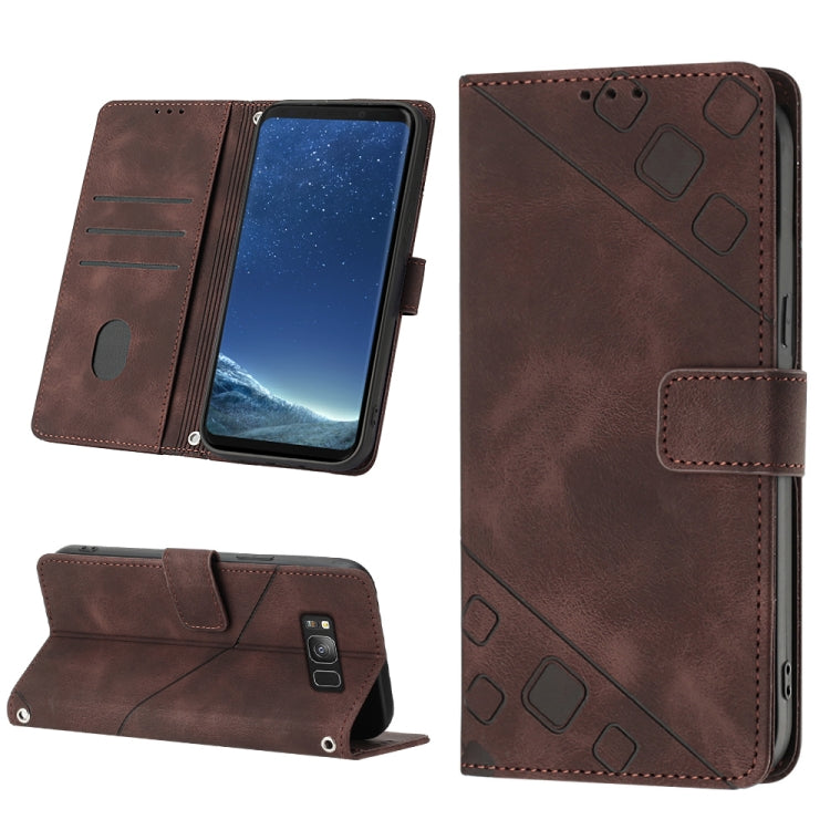 Skin-feel Embossed Leather Phone Case, For Samsung Galaxy S8, For Samsung Galaxy S8+, For Samsung Galaxy S9