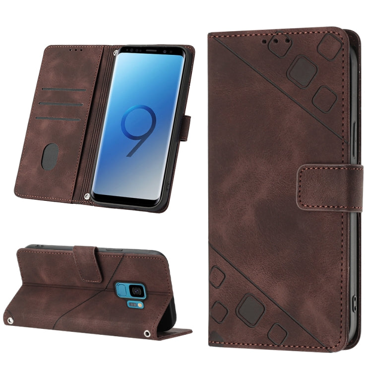 Skin-feel Embossed Leather Phone Case, For Samsung Galaxy S8, For Samsung Galaxy S8+, For Samsung Galaxy S9
