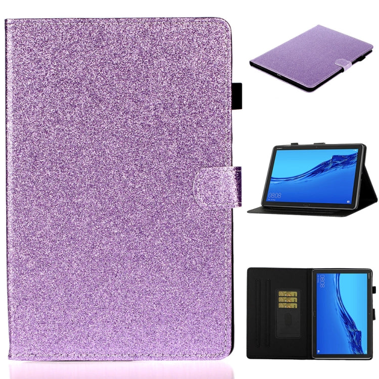 Glossy Glitter Powder Horizontal Flip Leather Case with Holder & Card Slot & Sleep / Wake-up Function, For Huawei MediaPad M5 lite, For Lenovo Tab M10 Plus TB-X606F, For Lenovo Tab M10 TB-X605F / X505