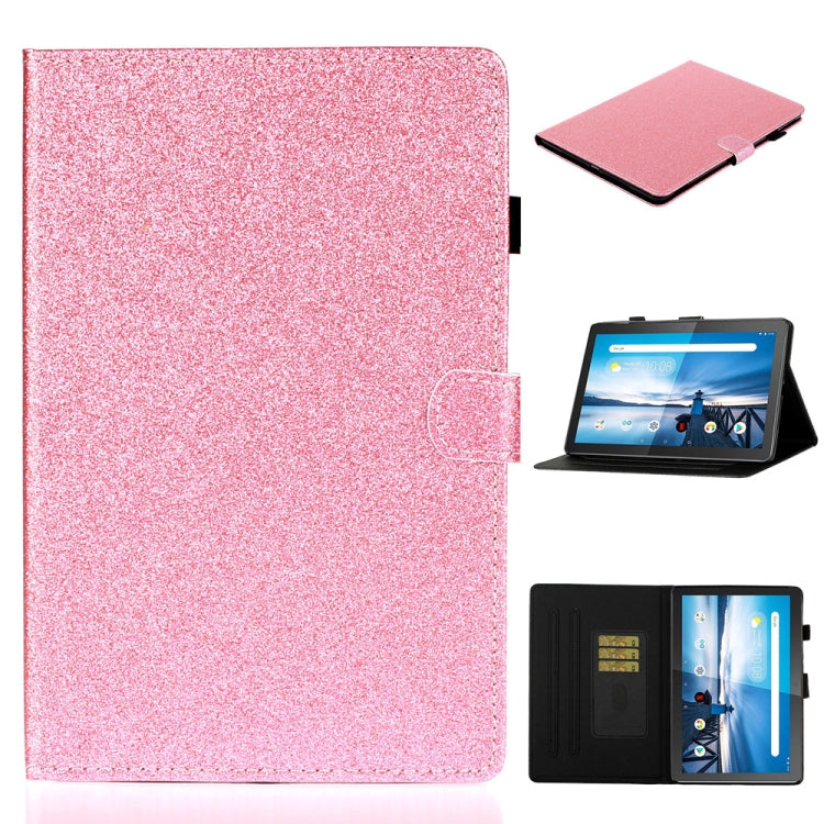 Glossy Glitter Powder Horizontal Flip Leather Case with Holder & Card Slot & Sleep / Wake-up Function, For Huawei MediaPad M5 lite, For Lenovo Tab M10 Plus TB-X606F, For Lenovo Tab M10 TB-X605F / X505