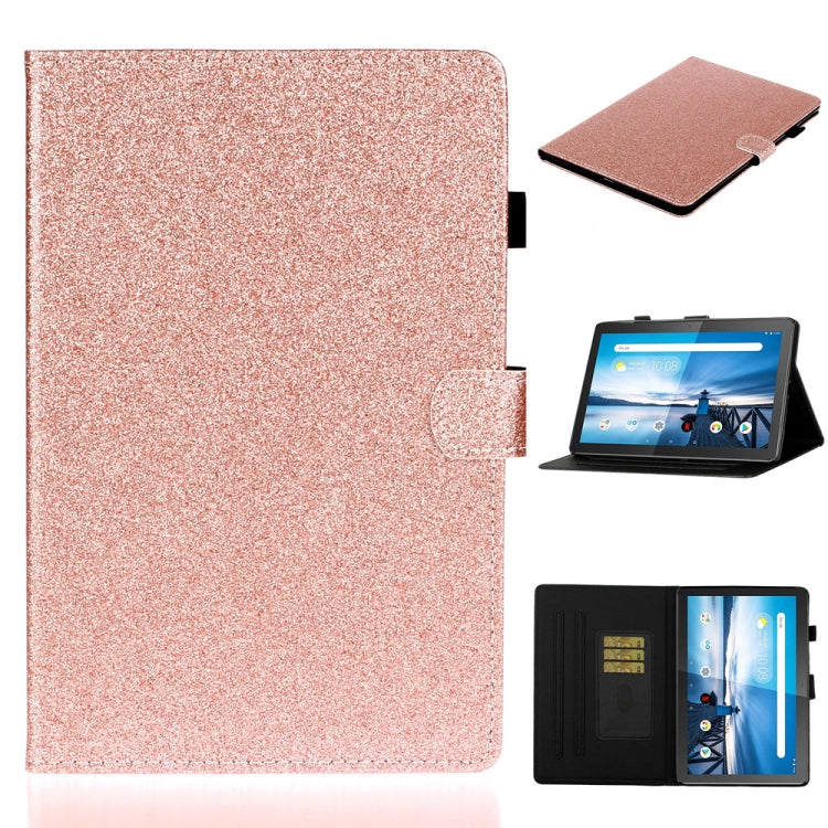 Glossy Glitter Powder Horizontal Flip Leather Case with Holder & Card Slot & Sleep / Wake-up Function, For Huawei MediaPad M5 lite, For Lenovo Tab M10 Plus TB-X606F, For Lenovo Tab M10 TB-X605F / X505