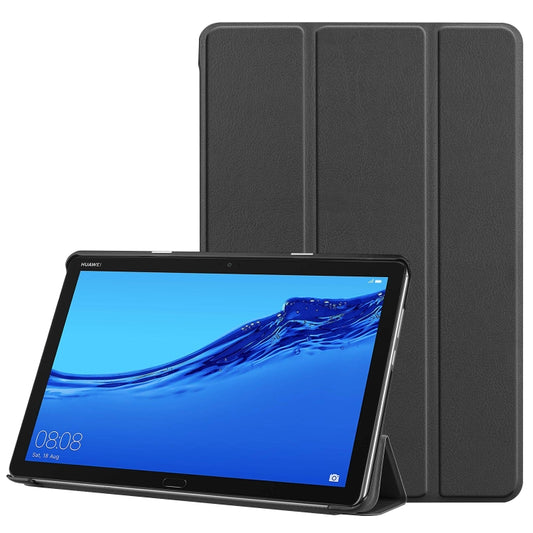 For Huawei M5 Lite 10.0 inch Custer Pattern Pure Color Horizontal Flip Leather Case with Three-folding Holder & with Sleep / Wake-up Function, For Huawei MediaPad M5 Lite 10.0 inch