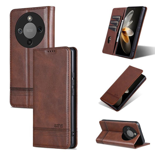 AZNS Magnetic Calf Texture Flip Leather Phone Case, For Honor X70 5G, For Honor 400 Pro 5G Global 160.8mm, For Honor Play 60, For Honor 400 Global 156.5mm, For Honor 300 Ultra, For Honor 300 Pro, For Honor 300, For Honor Magic7 Pro