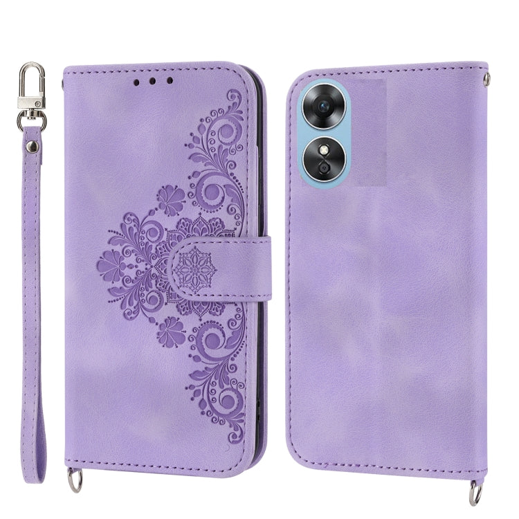 Skin-feel Flowers Embossed Wallet Leather Phone Case, For OPPO A1 Pro, For OPPO Reno9 5G/Reno9 Pro 5G, For OPPO Reno8 4G Global, For OPPO Reno8 T 4G Global, For Samsung Galaxy A24 4G Global, For Samsung Galaxy M14 5G Global, For Sony Xperia 1 V 5G     ...