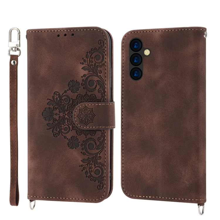 Skin-feel Flowers Embossed Wallet Leather Phone Case, For OPPO A1 Pro, For OPPO Reno9 5G/Reno9 Pro 5G, For OPPO Reno8 4G Global, For OPPO Reno8 T 4G Global, For Samsung Galaxy A24 4G Global, For Samsung Galaxy M14 5G Global, For Sony Xperia 1 V 5G     ...