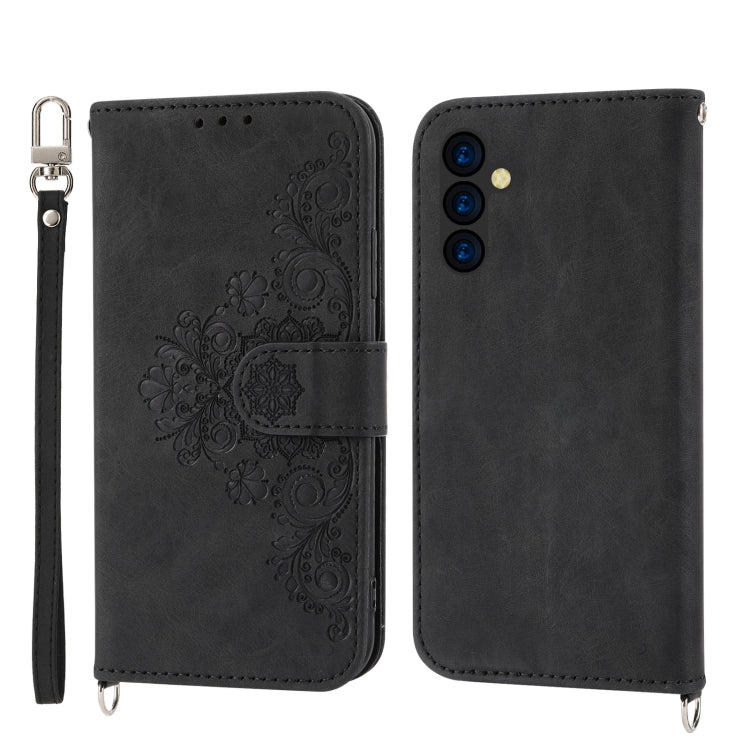Skin-feel Flowers Embossed Wallet Leather Phone Case, For OPPO A1 Pro, For OPPO Reno9 5G/Reno9 Pro 5G, For OPPO Reno8 4G Global, For OPPO Reno8 T 4G Global, For Samsung Galaxy A24 4G Global, For Samsung Galaxy M14 5G Global, For Sony Xperia 1 V 5G     ...