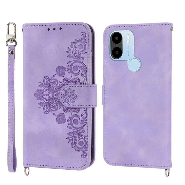 Skin-feel Flowers Embossed Wallet Leather Phone Case, For Xiaomi Redmi A1+ 4G/Poco C50 4G, For Xiaomi Redmi K60/K60 Pro, For Xiaomi Redmi Note 12 4G Global