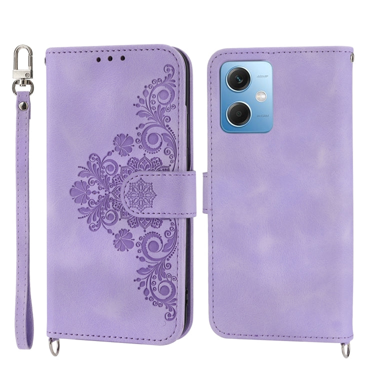 Skin-feel Flowers Embossed Wallet Leather Phone Case, For Xiaomi Redmi A1+ 4G/Poco C50 4G, For Xiaomi Redmi K60/K60 Pro, For Xiaomi Redmi Note 12 4G Global