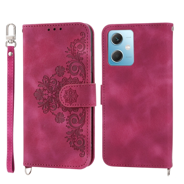 Skin-feel Flowers Embossed Wallet Leather Phone Case, For Xiaomi Redmi A1+ 4G/Poco C50 4G, For Xiaomi Redmi K60/K60 Pro, For Xiaomi Redmi Note 12 4G Global