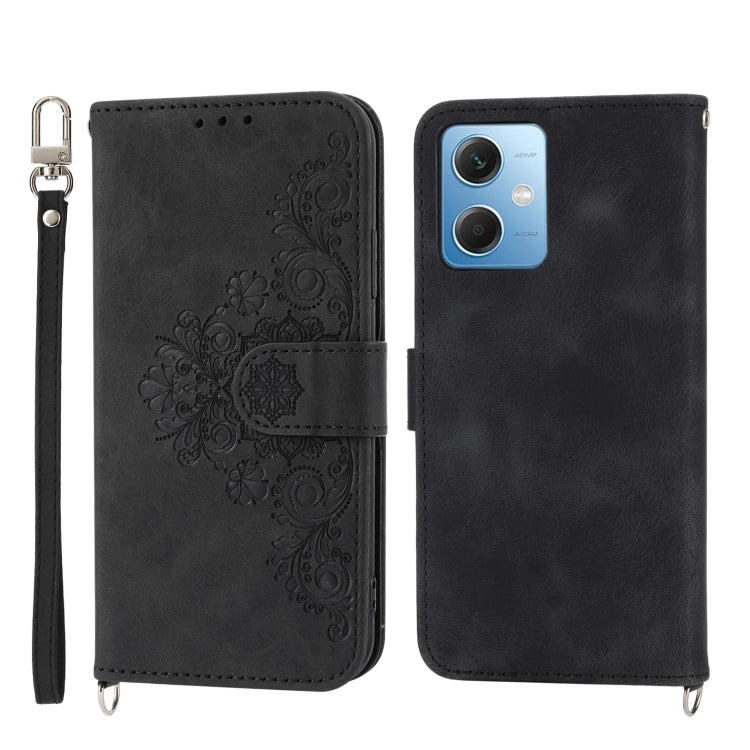 Skin-feel Flowers Embossed Wallet Leather Phone Case, For Xiaomi Redmi A1+ 4G/Poco C50 4G, For Xiaomi Redmi K60/K60 Pro, For Xiaomi Redmi Note 12 4G Global