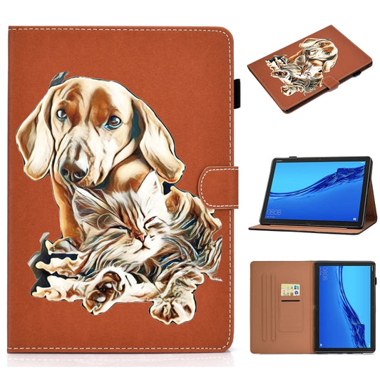 Pure Color Painting Horizontal Flip Leather Case with Card Slots & Holder & Lanyard & Sleep / Wake-up Function, For Huawei MediaPad M5 lite, For Lenovo Tab M10 Plus TB-X606F, For Lenovo Tab M10 TB-X605 / X505