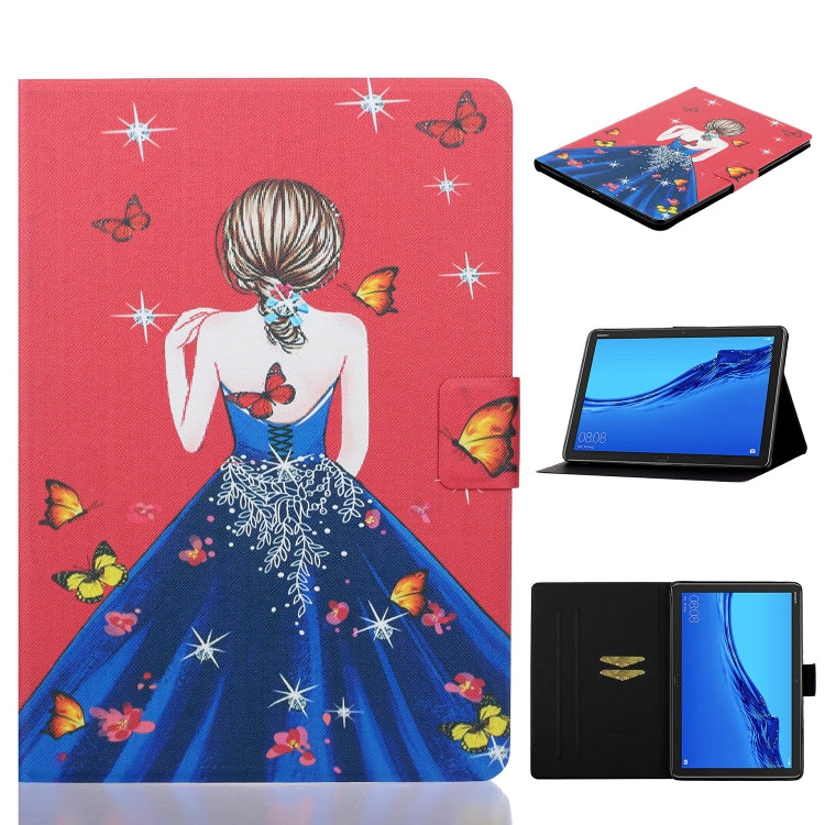 Coloured Drawing Horizontal Flip Leather Case with Holder & Card Slot & Sleep / Wake-up Function, For Huawei MediaPad M5 lite, For Lenovo Tab M10 Plus TB-X606F, For Lenovo Tab M10 TB-X605F / X505