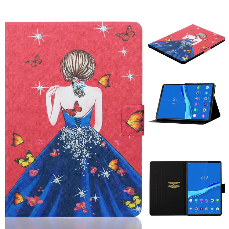 Coloured Drawing Horizontal Flip Leather Case with Holder & Card Slot & Sleep / Wake-up Function, For Huawei MediaPad M5 lite, For Lenovo Tab M10 Plus TB-X606F, For Lenovo Tab M10 TB-X605F / X505