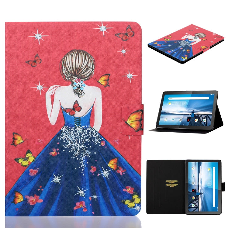 Coloured Drawing Horizontal Flip Leather Case with Holder & Card Slot & Sleep / Wake-up Function, For Huawei MediaPad M5 lite, For Lenovo Tab M10 Plus TB-X606F, For Lenovo Tab M10 TB-X605F / X505