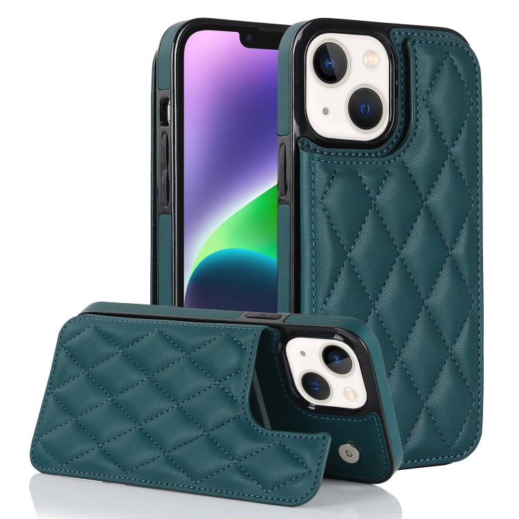 Double Buckle Rhombic PU Leather Phone Case, For iPhone 14, For iPhone 14 Plus, For iPhone 14 Pro, For iPhone 14 Pro Max, For iPhone 13, For iPhone 13 mini