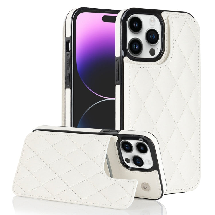 Double Buckle Rhombic PU Leather Phone Case, For iPhone 13 Pro, For iPhone 13 Pro Max, For iPhone 12, For iPhone 12 mini, For iPhone 12 Pro, For iPhone 12 Pro Max