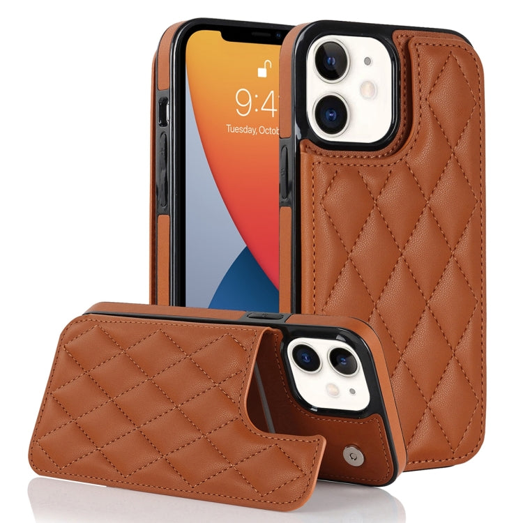 Double Buckle Rhombic PU Leather Phone Case, For iPhone 13 Pro, For iPhone 13 Pro Max, For iPhone 12, For iPhone 12 mini, For iPhone 12 Pro, For iPhone 12 Pro Max
