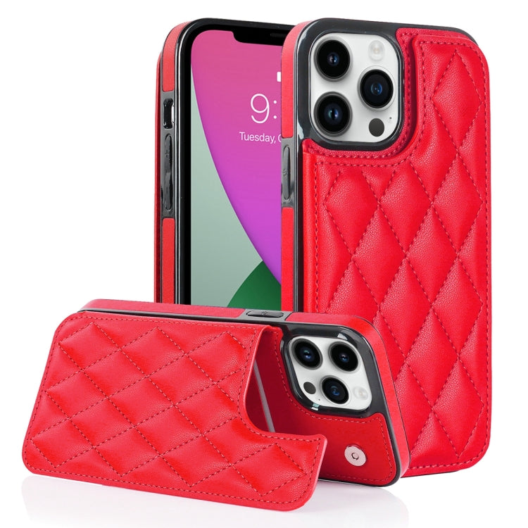 Double Buckle Rhombic PU Leather Phone Case, For iPhone 13 Pro, For iPhone 13 Pro Max, For iPhone 12, For iPhone 12 mini, For iPhone 12 Pro, For iPhone 12 Pro Max