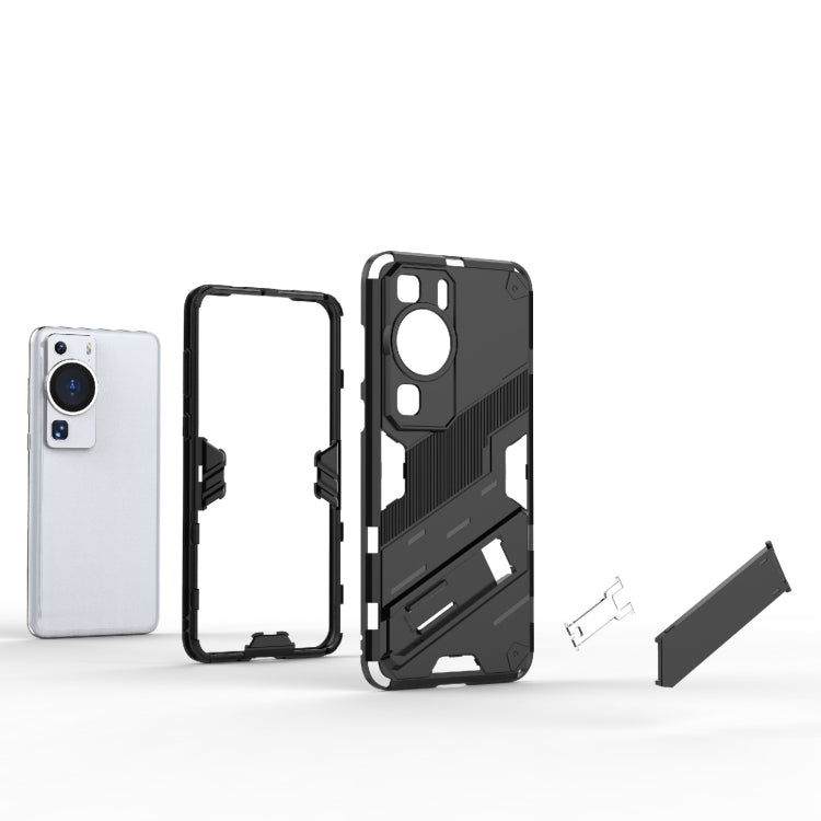 Punk Armor 2 in 1 PC + TPU Shockproof Phone Case with Invisible Holder, For Huawei P60