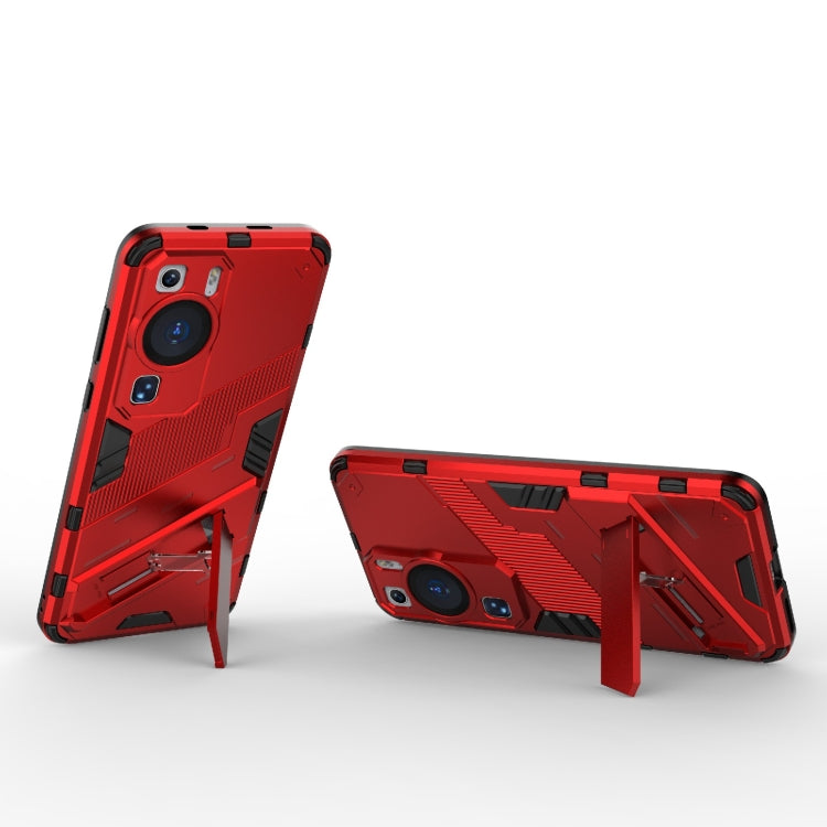 Punk Armor 2 in 1 PC + TPU Shockproof Phone Case with Invisible Holder, For Huawei P60