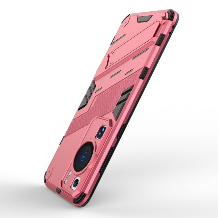 Punk Armor 2 in 1 PC + TPU Shockproof Phone Case with Invisible Holder, For Huawei P60