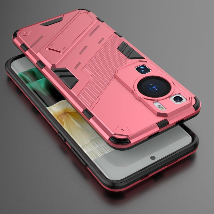 Punk Armor 2 in 1 PC + TPU Shockproof Phone Case with Invisible Holder, For Huawei P60