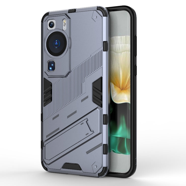 Punk Armor 2 in 1 PC + TPU Shockproof Phone Case with Invisible Holder, For Huawei P60