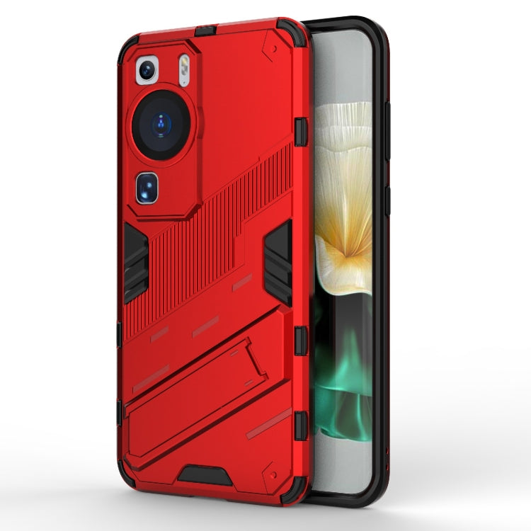 Punk Armor 2 in 1 PC + TPU Shockproof Phone Case with Invisible Holder, For Huawei P60